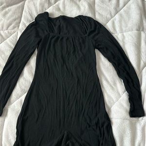 black romper longsleeve body con